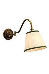 Swivel wall light with angled arm in patinated bronze and ivory Cristallo pleated shade. Estro. Swivel wall light with angled arm in patinated bronze and ivory Cristallo pleated shade. Estro.