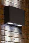 Marat 2 grey aluminium miniature exterior LED wall light. Faro. 