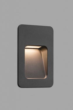 Nase rectangular outdoor recessed anthracite gray path light. Faro. 