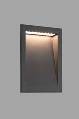 Outdoor Wide Recessed step light Dark Gray large Rectangle . Faro. 