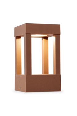 Small rusty geometric exterior beacon with LED lighting Agra . Faro. 