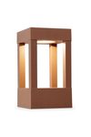 Small rusty geometric exterior beacon with LED lighting Agra . Faro. 