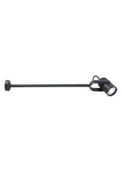 Black exterior wall light with narrow beam. Faro. 