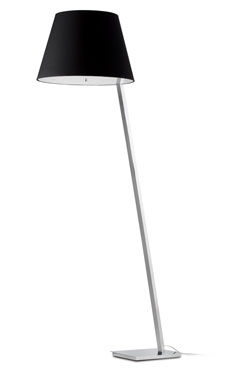 Moma chrome and black fabric designer standard lamp . Faro. 