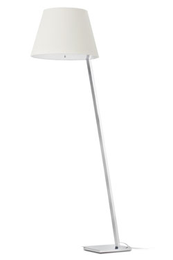 Moma chrome and white fabric designer standard lamp . Faro. 