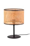 Lampe de table noire et rotin naturel Mambo. Faro. 