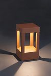 Small rusty geometric exterior beacon with LED lighting Agra . Faro. 