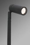 Black outdoor beacon with cylindrical spot on large pointed stem Seth . Faro. 
