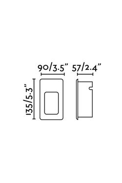 Nase white rectangular recessed outdoor step light. Faro. 