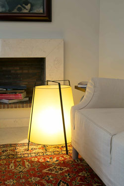 Table lamp steel and papyrus black and beige. Faro. 