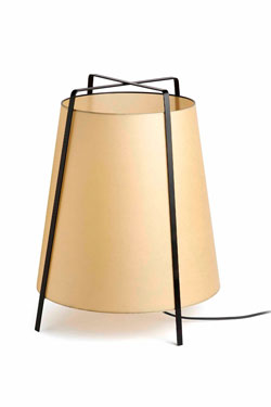 Table lamp steel and papyrus black and beige. Faro. 