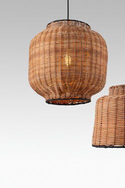 Rattan lantern pendant Tupai . Faro. 