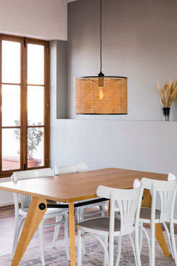 Large pendant in natural rattan Mambo. Faro. 