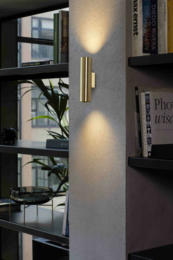 Golden cylindrical wall lamp Stan. Faro. 