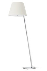 Moma lampadaire design chrome et tissu blanc. Faro. Moma lampadaire design chrome et tissu blanc. Faro.