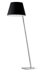 Moma lampadaire design chrome et tissu noir. Faro. Moma lampadaire design chrome et tissu noir. Faro.
