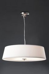 Prosa suspension design ronde plate tissu plissé blanc. Faro. Prosa suspension design ronde plate tissu plissé blanc. Faro.
