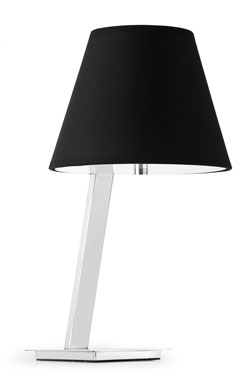Moma chrome and black fabric designer table lamp . Faro. 