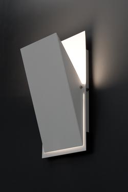Homs designer white 3-position wall light. Faro. 