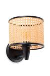 Mambo small wall lamp in natural rattan. Faro. 