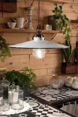 Asti suspension évasée en céramique noire et blanche 42cm. Ferroluce Classic. Asti suspension évasée en céramique noire et blanche 42cm. Ferroluce Classic.