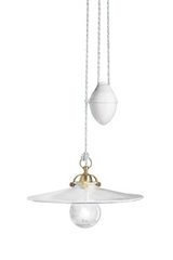 Asti suspension monte et baisse évasée en céramique blanche 31cm. Ferroluce Classic. Asti suspension monte et baisse évasée en céramique blanche 31cm. Ferroluce Classic.