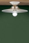 Asti white ceramic flared ceiling light 31cm. Ferroluce Classic. 