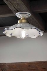 White and blue ceramic ceiling light Belluno. Ferroluce Classic. White and blue ceramic ceiling light Belluno. Ferroluce Classic.