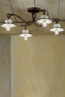 Roma ceiling lamp 3 branches. Ferroluce Classic. 