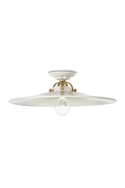 Asti white ceramic flared ceiling light 31cm. Ferroluce Classic. 