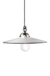 Asti black and white ceramic flared pendant 42cm. Ferroluce Classic. 