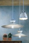 Ravenna suspension broderie évasée en céramique 44cm. Ferroluce Classic. 