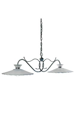 Ravenna two-light pendant 44cm. Ferroluce Classic. 