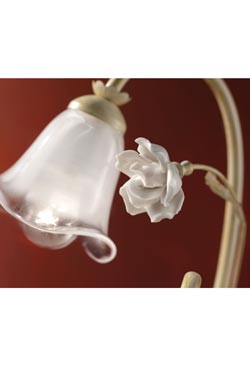 Siena petit plafonnier floral en céramique, verre et laiton . Ferroluce Classic. 
