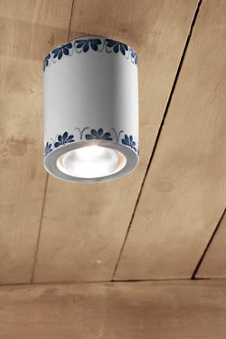 Trieste cylindrical ceramic ceiling light 12cm. Ferroluce Classic. 