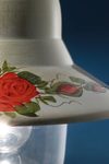 White outdoor wall lamp with hand painted pink motif Imperia. Ferroluce Classic. 