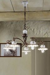 Antique chandelier C403 / 5 Roma 5 lights. Ferroluce Classic. 