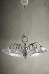 Lecco 5-light chandelier in white ceramic. Ferroluce Classic. 