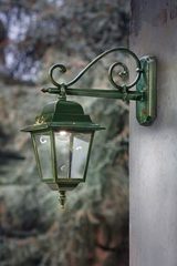 Gorizia green outdoor lantern  sconce. Ferroluce Classic. 