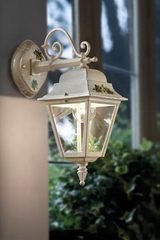 Gorizia white outdoor lantern wall lamp. Ferroluce Classic. 