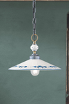 Asti ceramic pendant with blue vine motif. Ferroluce Classic. 