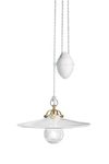 Asti rising and falling pendant in white ceramic 31cm. Ferroluce Classic. 