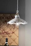 Belluno retro romantic white and blue ceramic pendant. Ferroluce Classic. 