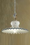 Pendant lamp small white and blue Roma C395. Ferroluce Classic. 