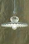 Medium white and green pendant lamp Roma C396. Ferroluce Classic. 