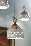 Verona small rustic white ceramic pendant. Ferroluce Classic. 