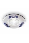 Blue round recessed spotlight in ceramic Pescara. Ferroluce Classic. 