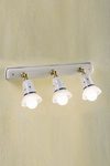 Wall lamp 3 articulated spots in ceramic and brass Savona. Ferroluce Classic. 
