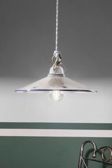 Suspension en céramique et motif floral bleu 35cm Asti. Ferroluce Classic. Suspension en céramique et motif floral bleu 35cm Asti. Ferroluce Classic.