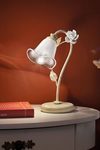 Siena floral ceramic table lamp, sfumato glass. Ferroluce Classic. 